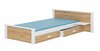 Lastevoodi ADRK Aldex Shelf, voodipesukastiga, madratsiga, 80 x 180 cm, valge/pruun