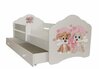 Lastevoodi ADRK Furniture Casimo Two Dogs, voodipesukastiga, madratsiga, 80 x 160cm, valge