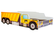 Lastevoodi ADRK Furniture Construction Car, 80 x 160 cm, kollane, koos madratsiga