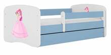 Lastevoodi Kocot Kids BabyDreams Blue Princess, 70 x 140 cm, koos madratsiga, sinine/valge