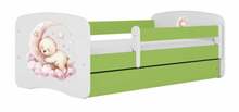 Lastevoodi Kocot Kids Dream, voodikastiga, ilma madratsita, 80 x 180 cm, valge/roheline