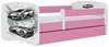 Lastevoodi Kocot Kids BabyDreams Sports Car, voodikastiga, madratsiga, 80 x 160 cm, valge/roosa