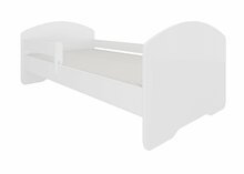 Lastevoodi ADRK Furniture Pepe, eemaldatava piirdega, madratsiga, 70 x 140 cm, valge
