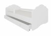 Lastevoodi ADRK Furniture Casimo, voodipesukastiga, madratsiga, 80 x 160 cm, valge