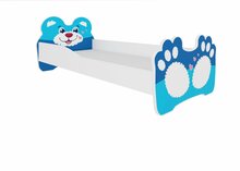 Lastevoodi ADRK Furniture Bear, 80 x 160 cm, sinine/valge, koos madratsiga