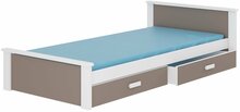 Lastevoodi ADRK Furniture Aldex, 80 x 180 cm, valge/pruunikas hall, ilma madratsita