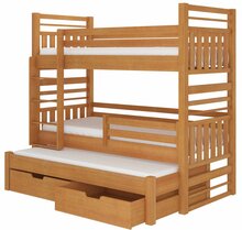 Laste narivoodi ADRK Furniture Hippo, väljatõmmatava lisavoodiga, 80 x 180 cm, pruun/pruunikas