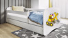 Lastevoodi Kocot Kids Babydreams Digger, 70 x 140 cm, voodipesukastiga, ilma madratsita, valge