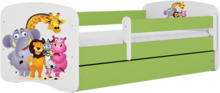 Lastevoodi Kocot Kids Babydreams Zoo, 80 x 180 cm, ilma voodipesukastita, madratsiga, valge/roheline