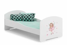 Lastevoodi ADRK Furniture Pepe Girl With Wings, madratsiga, 80 x 160 cm, valge/roosa