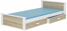 Lastevoodi ADRK Furniture Aldex, 80 x 180 cm, valge/sonoma tamm, ilma madratsita