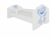 Lastevoodi ADRK Furniture Casimo Blue Bear, madratsiga, 80 x 160 cm, sinine/valge