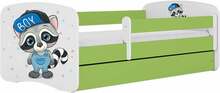 Lastevoodi Kocot Kids Babydreams Raccoon, 80 x 160 cm, voodipesukastiga, madratsiga, valge/roheline