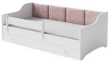 Lastevoodi Kobi Meble Eryk, valge, madratsiga Pink Panel 160x80 cm