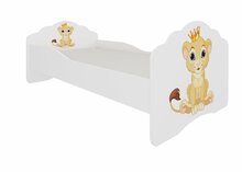 Lastevoodi ADRK Furniture Casimo Lion, 70 x 140 cm, madratsiga, valge