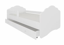 Lastevoodi ADRK Furniture Casimo, voodipesukastiga, madratsiga, 70 x 140cm, valge