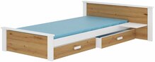 Lastevoodi Aldex With Shelf, 80 x 180 cm, ilma madratsita, pruun/valge