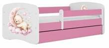 Lastevoodi Kocot Kids BabyDreams Pink dream, sahtliga, madratsiga, 80 x 160 cm, roosa
