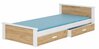 Lastevoodi ADRK Furniture Aldex, voodipesukastiga, madratsiga, 80 x 180 cm, pruun/kuldne/valge