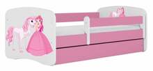 Lastevoodi Kocot Kids Babydreams Princess&Horse, 80 x 180 cm, voodipesukastiga, ilma madratsita, roosa