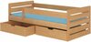 Lastevoodi ADRK Furniture Bemma, voodipesukastiga, madratsiga, 90 x 200 cm, pöök