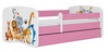 Lastevoodi Kocot Kids Animals, voodikastiga, ilma madratsita, 80 x 160 cm, valge/roosa