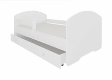 Lastevoodi ADRK Furniture Pepe, voodikastiga, madratsiga, 70 x 140 cm, valge