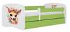 Lastevoodi Kocot Kids Bambi, voodikastiga, madratsiga, 80 x 160 cm, valge/roheline