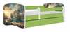 Lastevoodi Kocot Kids Ship, voodikastiga, madratsiga, 80 x 160 cm, valge/roheline