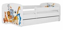 Lastevoodi Kocot Kids Animals, 80 x 160 cm, voodipesukastiga, madratsiga, valge
