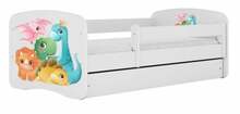 Lastevoodi Kocot Kids Tiny Dinos, 80 x 180 cm, voodipesukastiga, madratsiga, valge