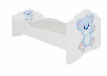 Lastevoodi ADRK Furniture Casimo Blue Bear, 80 x 160 cm, madratsiga, valge