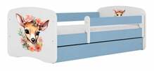 Lastevoodi Kocot Kids Bambi, 80 x 160 cm, voodipesukastiga, madratsiga, sinine