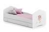 ADRK Furniture Casimo Girl With Wings, voodipesukastiga, madratsiga, 80 x 160 cm, valge