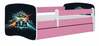 Lastevoodi Kocot Kids BabyDreams Pink Race, 70 x 140 cm, voodipesukastiga, madratsiga, roosa/must