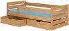 Lastevoodi ADRK Furniture Bemma, voodipesukastiga, madratsiga, 80 x 180 cm, pöök