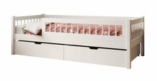 Lastevoodi ADRK Furniture Flora, voodipesukastiga, madratsiga, 80 x 180 cm, valge