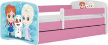 Lastevoodi Kocot Kids Babydreams Frozen Land, 80 x 180 cm, roosa, voodikastiga, madratsiga