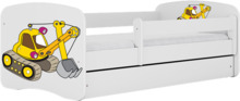 Lastevoodi Kocot Kids Babydreams Digger, 80 x 180 cm, ilma voodipesukastita, madratsiga, valge