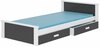 Lastevoodi ADRK Furniture Aldex, 80 x 180 cm, valge/grafiit, ilma madratsita
