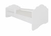 Lastevoodi ADRK Furniture Casimo, eemaldatava piirdega, madratsiga, 80 x 160 cm, valge