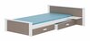 Lastevoodi ADRK Aldex Shelf, voodipesukastiga, madratsiga, 90 x 200 cm, valge/hall/pruunikas