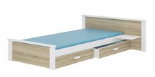 Lastevoodi ADRK Aldex Shelf, voodipesukastiga, madratsiga, 80 x 180 cm, pruun