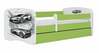 Lastevoodi Kocot Kids Sports Car, 80 x 160 cm, voodikastiga, ilma madratsita, valge/roheline