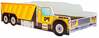 Lastevoodi ADRK Furniture Construction Car, 70 x 140 cm, koos madratsiga, must/kollane