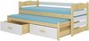 Lastevoodi ADRK Furniture Tiarro, voodipesukastiga, ilma madratsita, 90 x 200 cm, valge/pruun