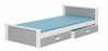 Lastevoodi ADRK Furniture Aldex, voodikastiga, madratsiga, 80 x 180 cm, valge/hall