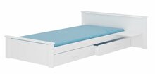 Lastevoodi ADRK Aldex Shelf, voodipesukastiga, madratsiga, 80 x 180 cm, valge