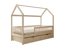 Lastevoodi ADRK Furniture Galicja, 80 x 180 cm, beež, voodipesukastiga, ilma madratsita