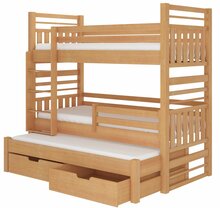 Lastevoodi ADRK Furniture Hippo, 90 x 200 cm, madratsiga, pruun